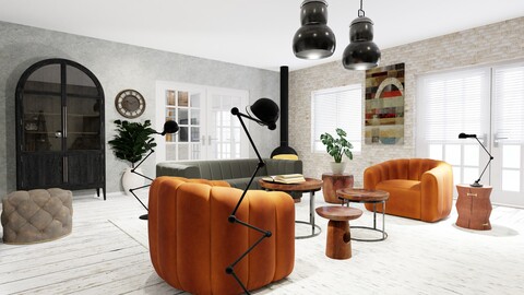 men's den - Rustic - Living room  - by rosy76