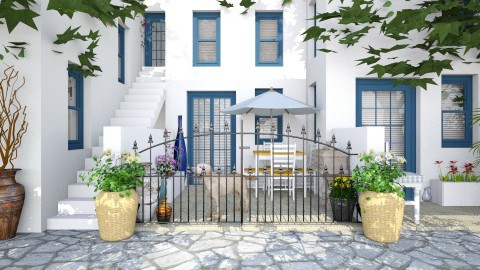Design 86 Greek Neighborhood Street - Garden  - by Daisy320