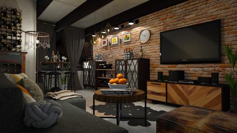 Home Cinema and Bar - Rustic - Living room  - by millerfam