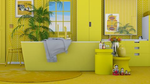 Bathing in yellow - Retro - Bathroom  - by HenkRetro1960