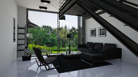 Minimalism black - Minimal - Living room  - by rechnaya