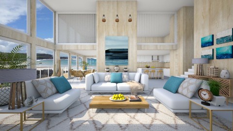 Summer Beach House - Living room  - by crosette