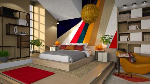 Bauhaus Bedroom - Retro - Bedroom  - by ZsuzsannaCs