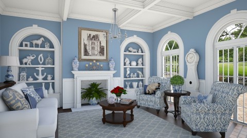 Blue Living Room - Classic - Living room  - by maja97