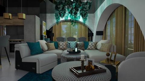 turquoise - Living room  - by rechnaya