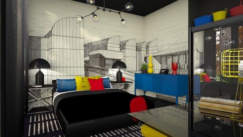 Bauhaus color - Retro - Bedroom  - by Liu Kovac