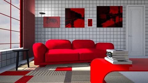 red x - Living room  - by dreamhaha