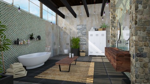 Bedroom Suite Bath - Eclectic - Bathroom  - by evahassing
