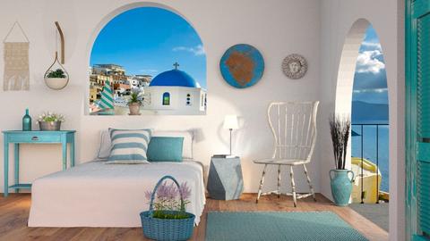 Modern Greek Bedroom - Eclectic - Bedroom  - by Sally Simpson