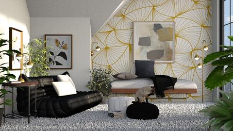 gold and black x - Living room  - by dreamhaha