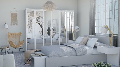 M_White and naturel - Bedroom  - by milyca8