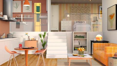 Orange White Apartment - Eclectic - Living room  - by Sally Simpson