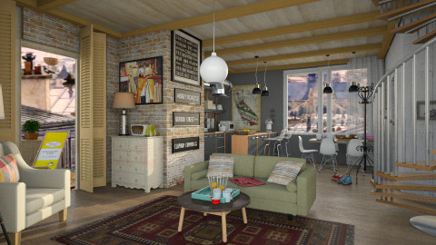 Living Combinado - Retro - Living room  - by pachecosilv