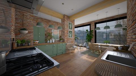 Kitchen Diner Green - Modern - Kitchen  - by camilla_saurus