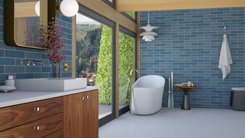 Mid century blue bath - Retro - Bathroom  - by HenkRetro1960