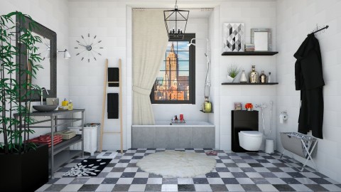 Brooklyn NYC Apartment Bathroom - Retro - Bathroom  - by creativediva